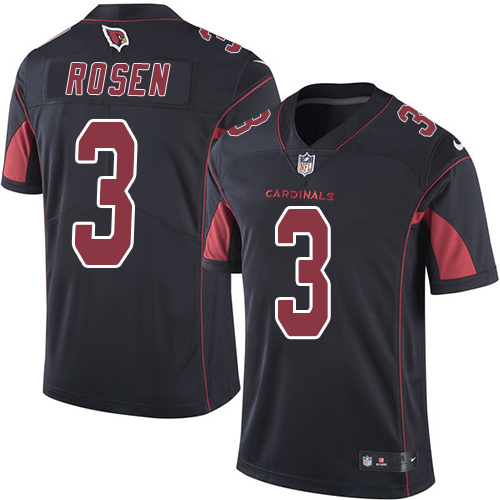 Nike Cardinals #3 Josh Rosen Black Men's Stitched NFL Limited Rush Jersey